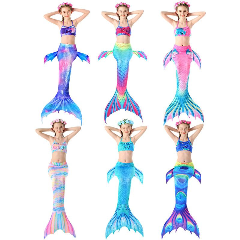 2021 Girls Swimming Mermaid Tail With Monofin Flipper Mermaid Costume Cosplay Swimwear Tails Swimsuit Bikini Sets No Monofin From Eforswim 5 56 Dhgate Com