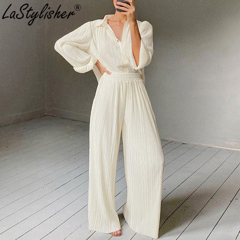 all white 2 piece pants set