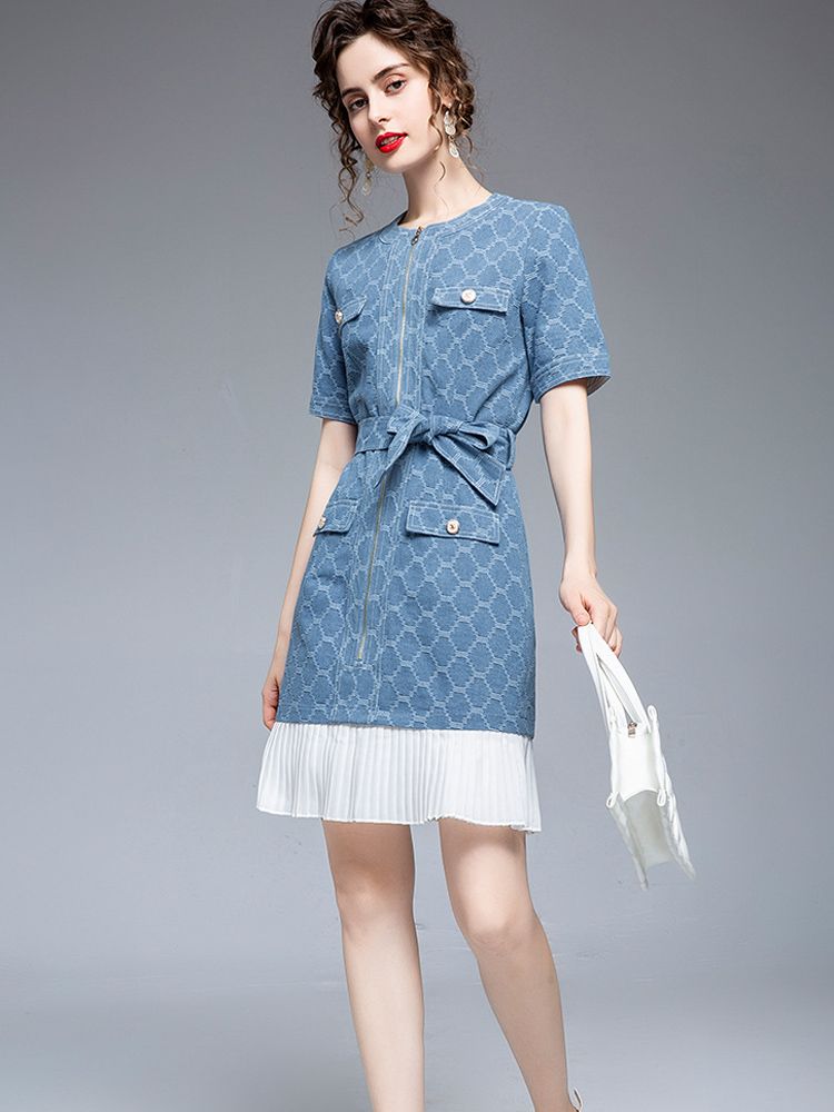 one piece dress in jeans material