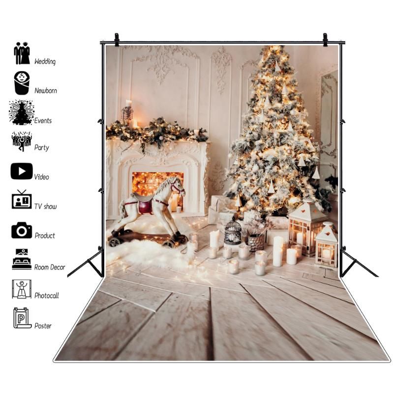 Acquista Laeacco Grey Chic Parete Camino Albero Di Natale Candela Regalo Giocattolo Del Bambino Pavimento Di Legno Del Partito Sfondo Della Fotografia Fotografia Fondali A 15 01 Dal Moncia02 Dhgate Com