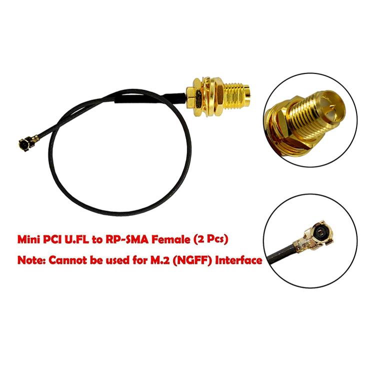 TUOLNK 5 piezas 6 pulgadas IPX a RP-SMA Cable de antena WiFi hembra 0.81 mm U.fl IPX a RP-SMA Cable de antena hembra U.fl/IPEX Cable Mini PCI a RP-SMA Cable coaxial de baja pérdida hembra