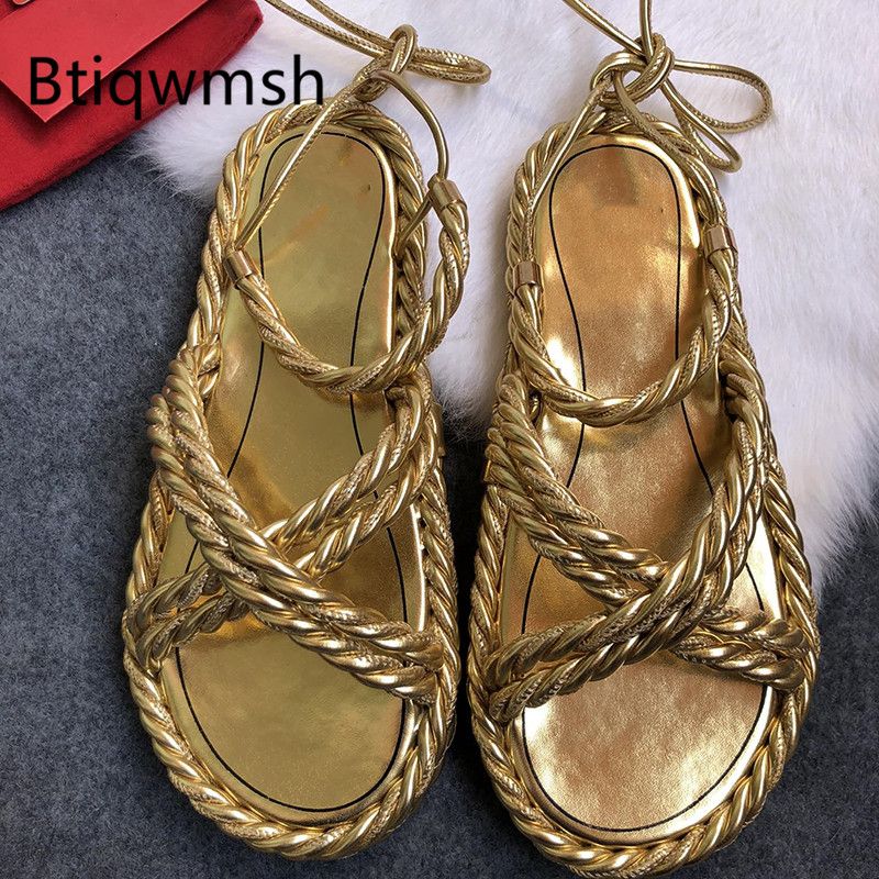 gold weave sandals