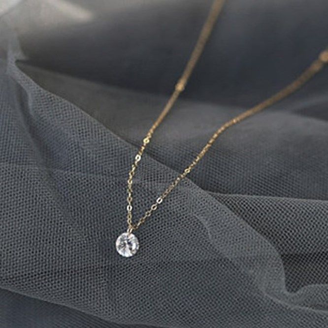 Cz Charm Rose Gold Plated Necklaces 