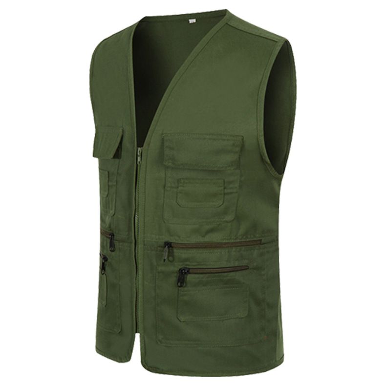 sleeveless green jacket