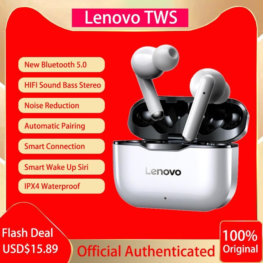 Compra Lenovo LP1 TWS Auriculares Bluetooth Inalámbricos Bluetooth 5.0 IPX4  Impermeables Auriculares Sport Cancelación De Ruido De Micrófono Dual  Estéreo Bass Barato | Entrega Rápida Y Calidad | Es.Dhgate
