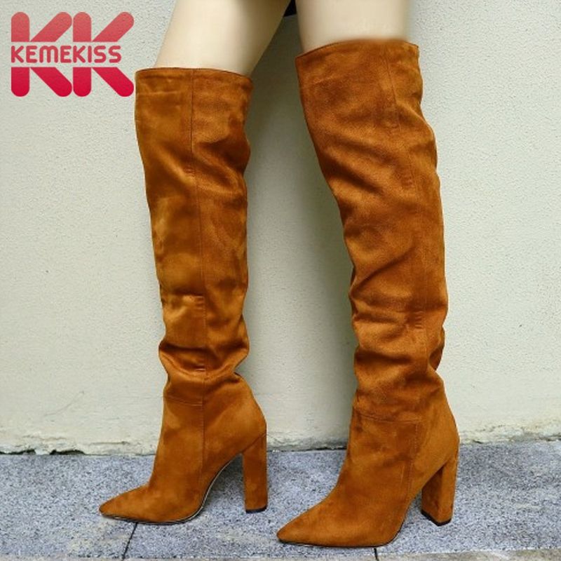 KemeKiss Women Knee Boots Fashion 