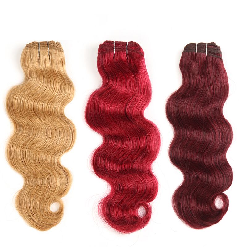 Colored Human Hair Bundles Body Wave Brazilian Virgin Human Remy Hair