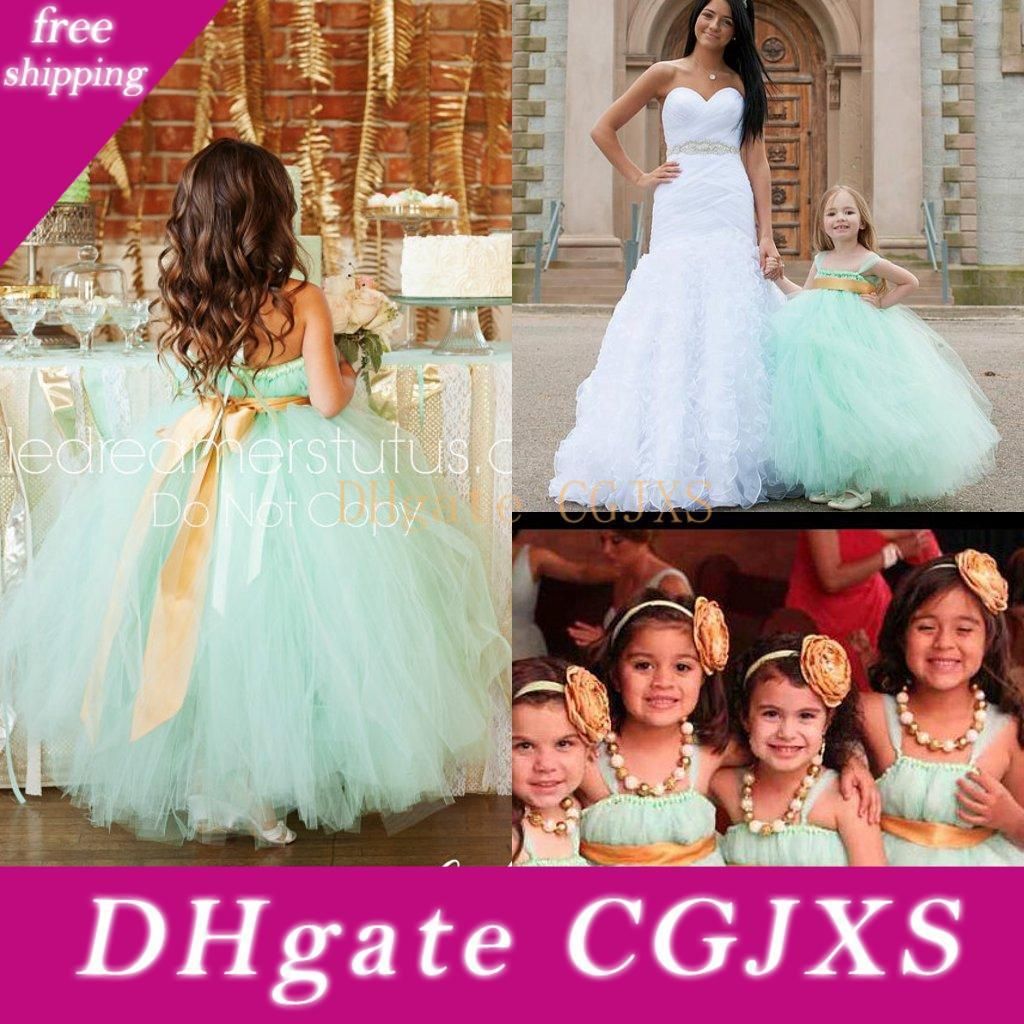 mint dresses for flower girl