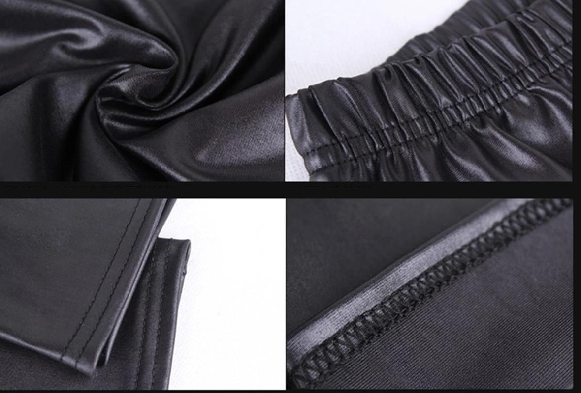 low rise leather leggings