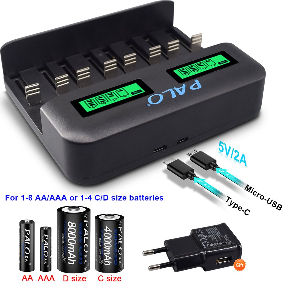 8 Ranura inteligente cargador de batería de 1.2V para AA AAA NiMH baterías recargables 8 Ranura inteligente cargador de batería de 1.2V para AA AAA NiMH baterías recargables