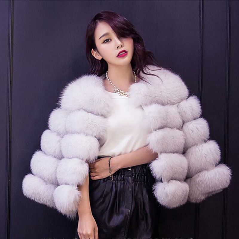 slim fit faux fur coat