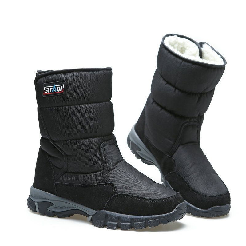 grandes hombres de gran tamaño de invierno botas zapatos negros de tamaño de 48 nieve