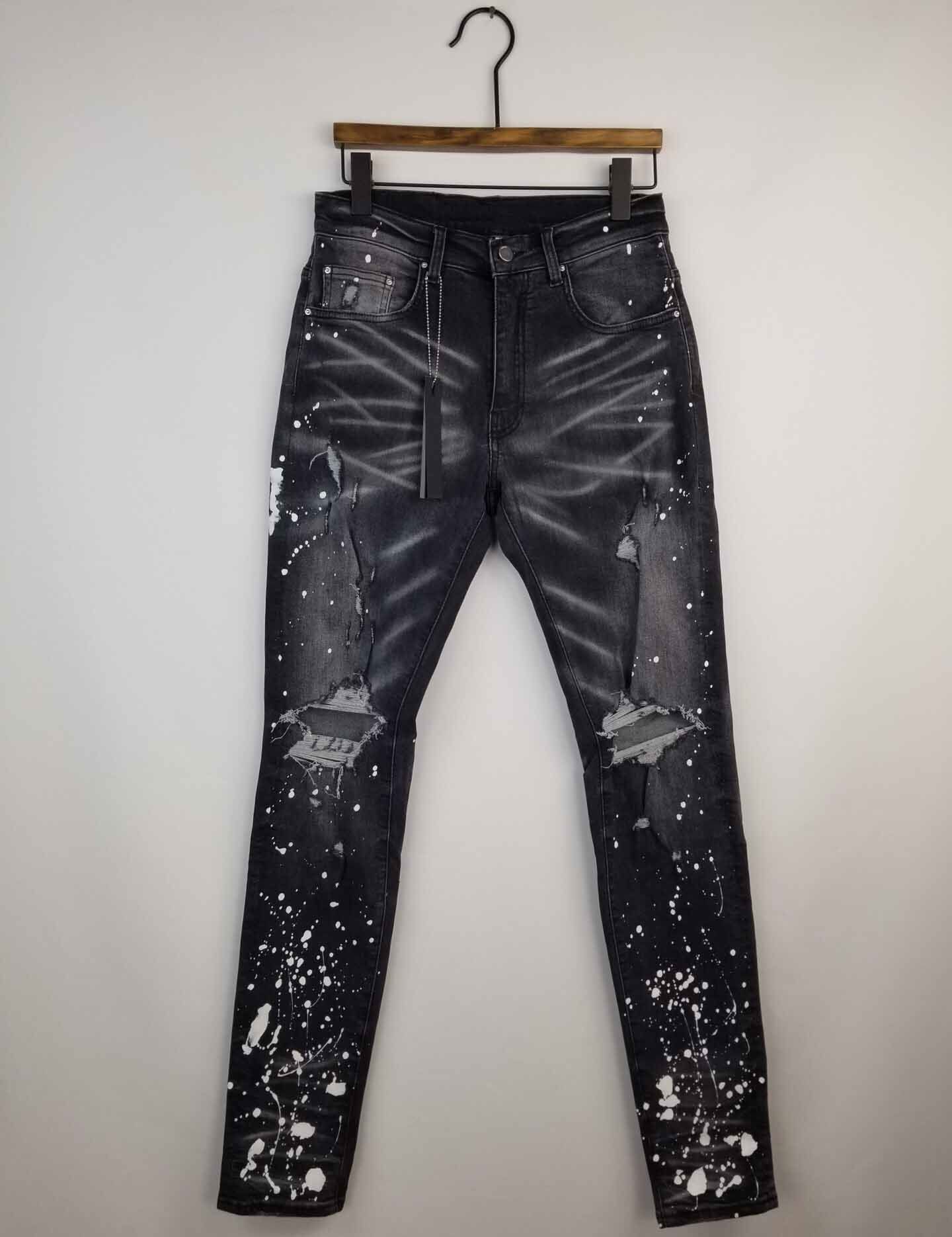 Men Random White Paint Splatter 