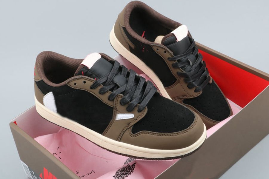 Cheap 1 High OG Travis Scotts Cactus Jack Dark Mocha Basketball Shoes Men 1s Low Travis Scotts 