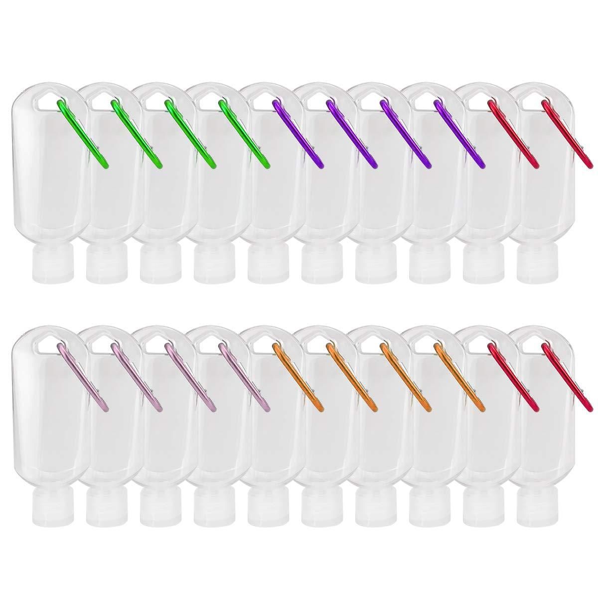 2020 50ml/2oz Travel Plastic Clear Keychain Bottles Portable Refillable