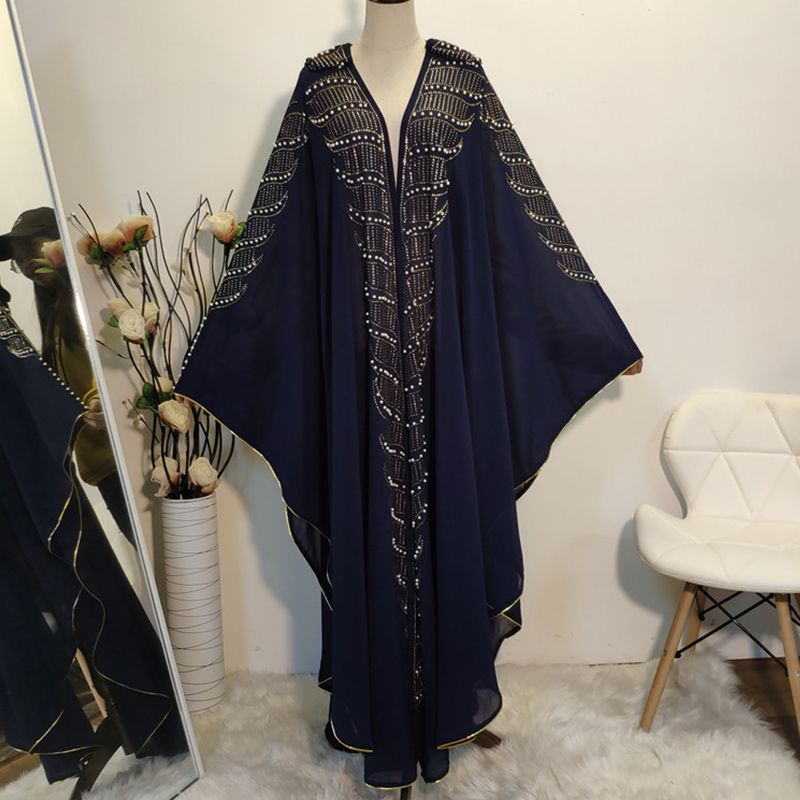 abaya bleu marine Un Taille