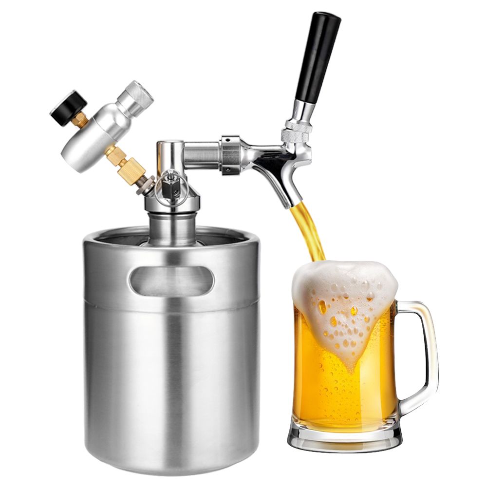 2021 2L Portable Mini Stainless Steel Beer Keg With Tap Pressurized