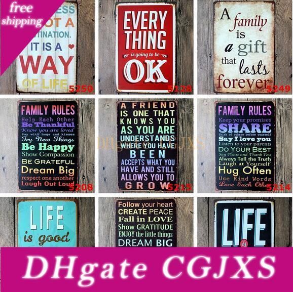 2020 Poem Funny Family Life Kitchen Rule Quote Metal Painting Store Vintage Posters Wall Art Decor From Palameila 15 38 Dhgate Com