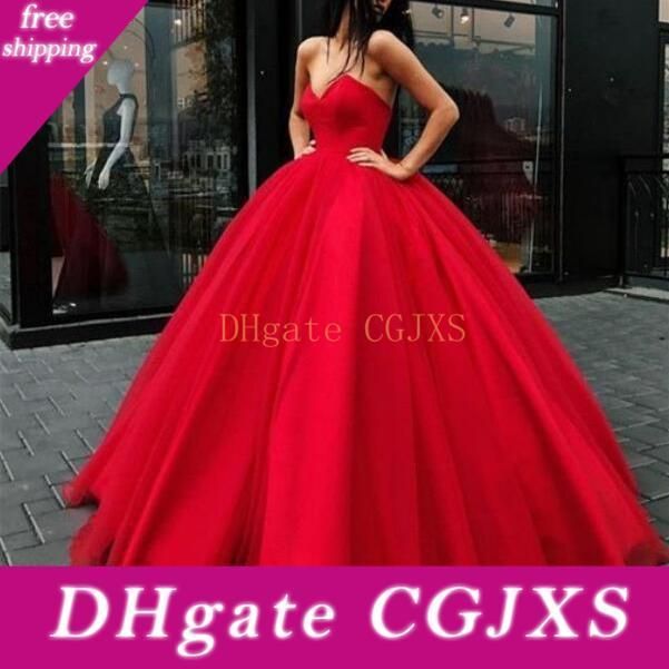 red princess prom dresses