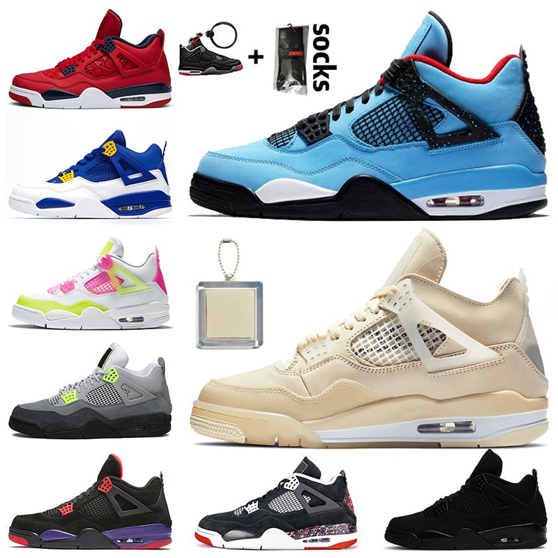 Acheter Pas Cher Nike Air Jordan 4 Off White Retro 4 Jumpman 4 Travis Retro  Voile Blanc Cassé 4 Chaussures De Basket Ball Hommes Femmes 4s Lemon Venom  Bred Formateurs Black Cat Du 23,62 € | Fr.Dhgate
