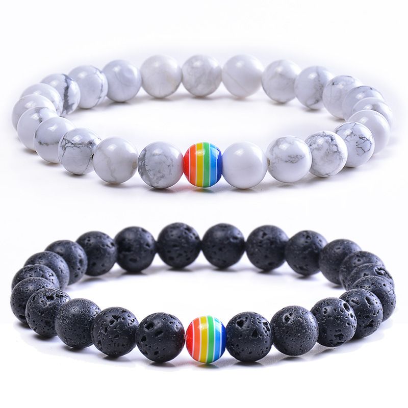 Braccialetti LGBT Arcobaleno - Set Di 6 In Tessuto, Regolabili, Per Pride E Festività - Foto 3