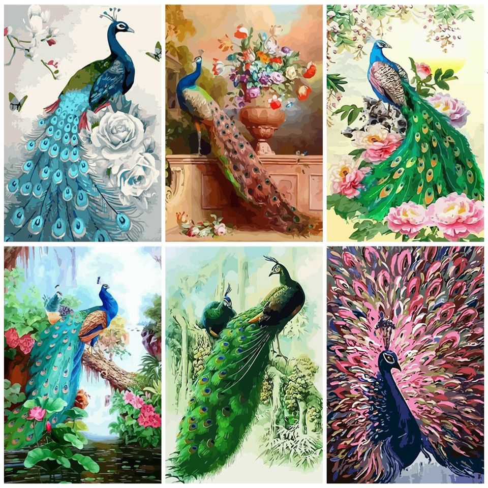 2020 Wall Art Diy Paint By Number On Canvas Kits Animal Decor For Home Coloring By Numbers Peacock Acrylic Paint Handmade Gift From Goodcomfortable 7 74 Dhgate Com
