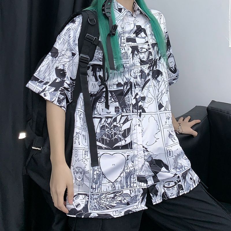 Compra Blusas De Mujer Camisas Anime Naruto Manga Imprimir Verano Mujeres  Botón Para Arriba Camisa De Manga Corta Harajuku Streetwear Ropa Blusa  Gráficos Cardi Barato | Entrega Rápida Y Calidad | Es.Dhgate
