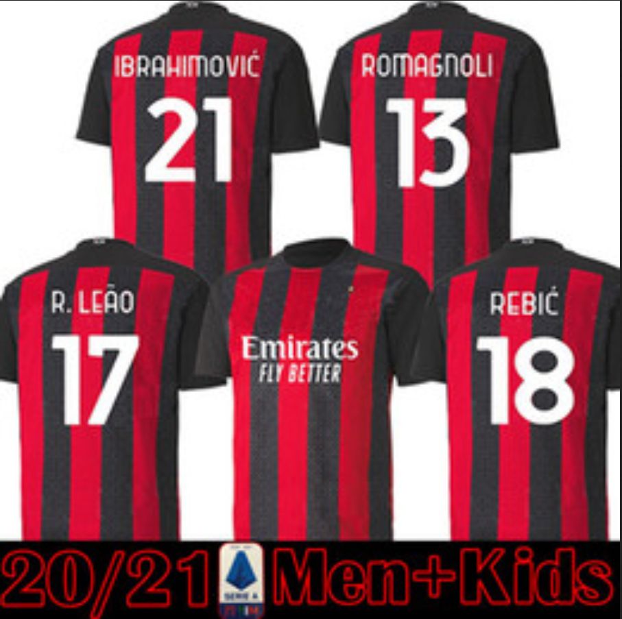 2020 20 21 New Ac Milan Soccer Jersey 2020 2021 Football Shirt Kids Ibrahimovic Paqueta Equipment Bennacer Camiseta De Romagnoli From Xiren888 13 64 Dhgate Com