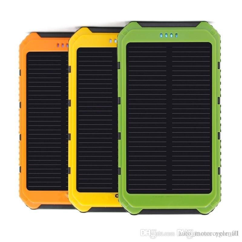Impermeable Solar Power Bank Cargador Rápido De Batería Portátil 12000mAh nos Dual