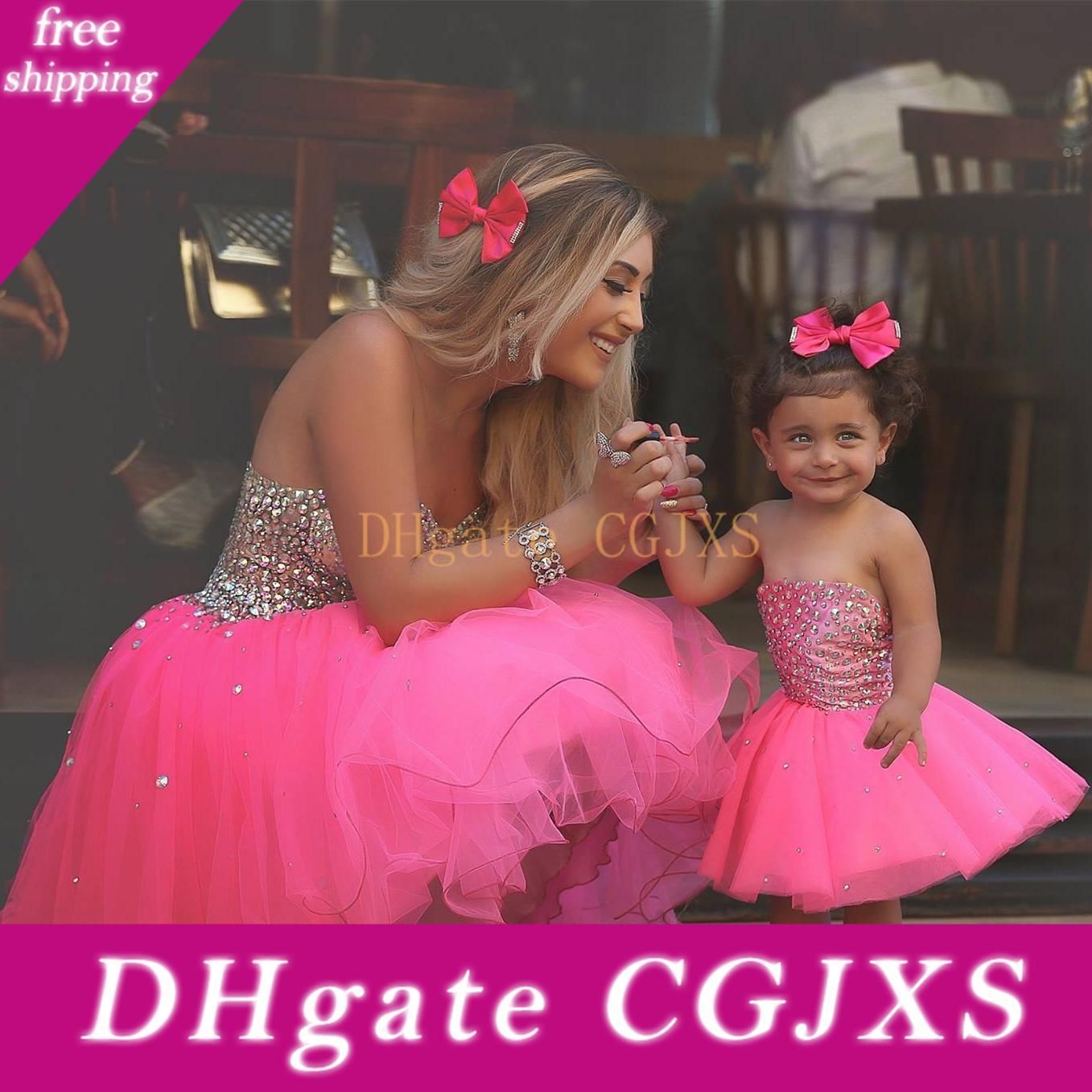 hot pink flower girl dresses