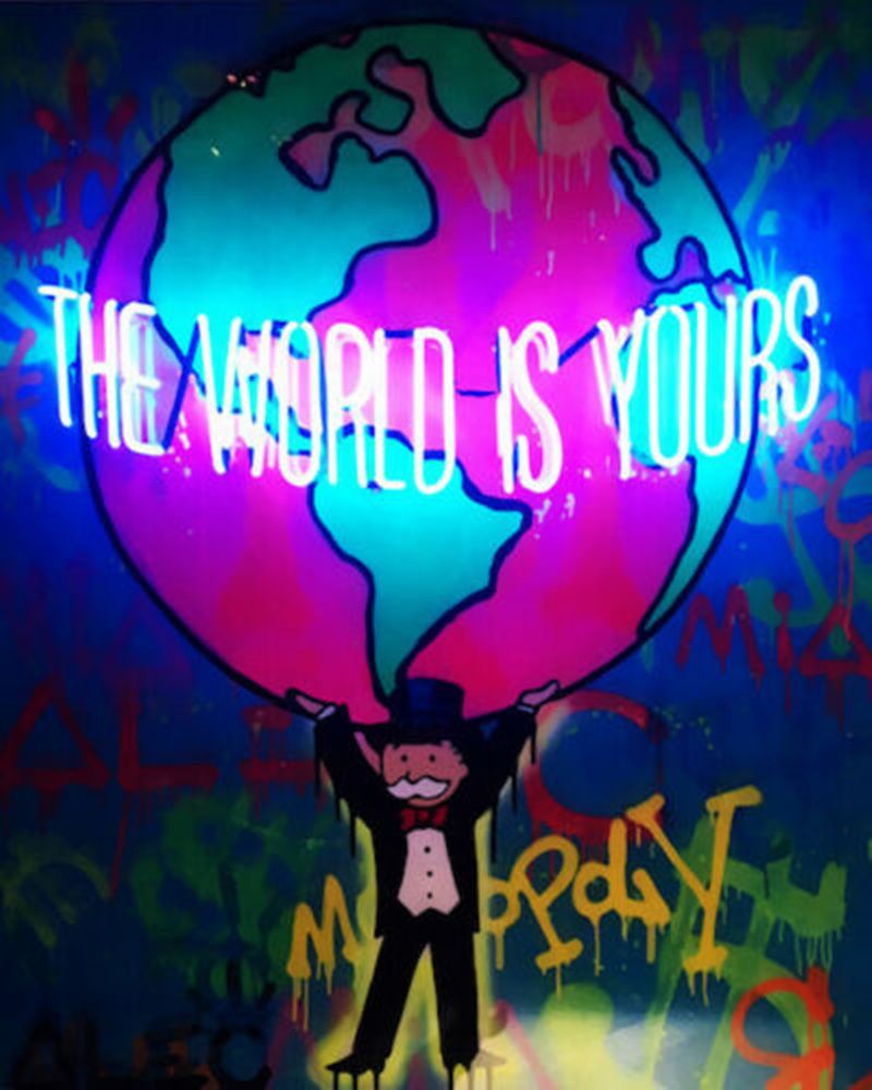 Alec Monopoly Graffiti art wall decor The World is Yours Handcrafts /HD P.....