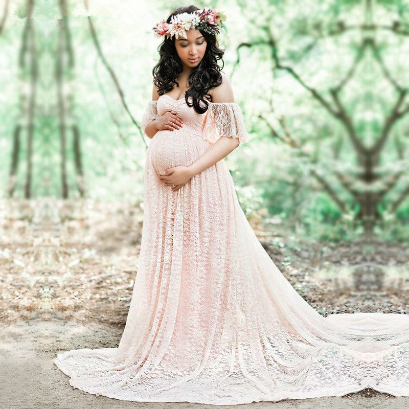 Largos de maternidad Embarazo Shoot vestido fotografía apoya los vestidos para las fotos Maxi vestido