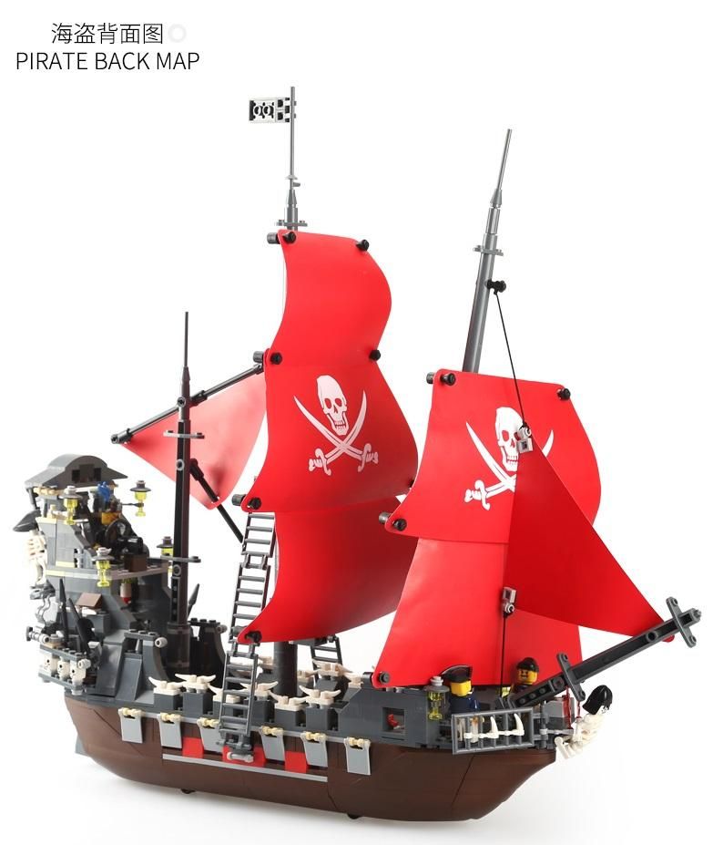 Blackbeard Model Pirate Ship Block Ship Child Intelligence Assembly Toy For Both Boy And Girl