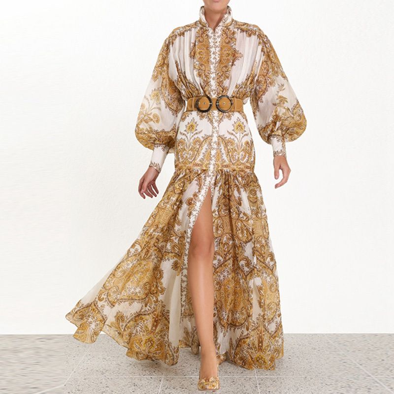 gold floral maxi dress
