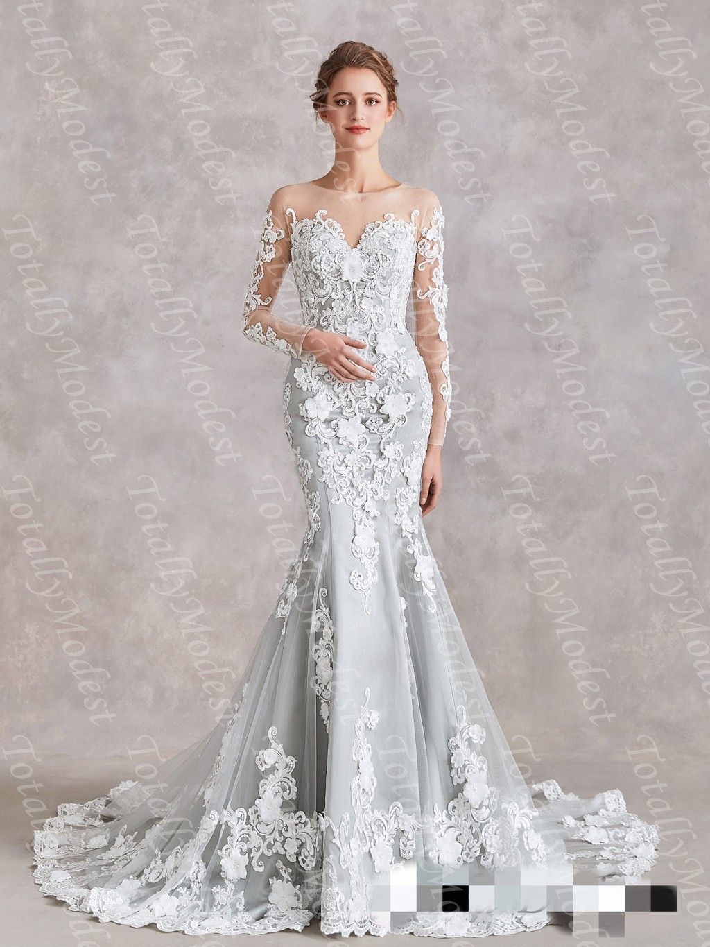 Silver Grey Colorful Mermaid Wedding 
