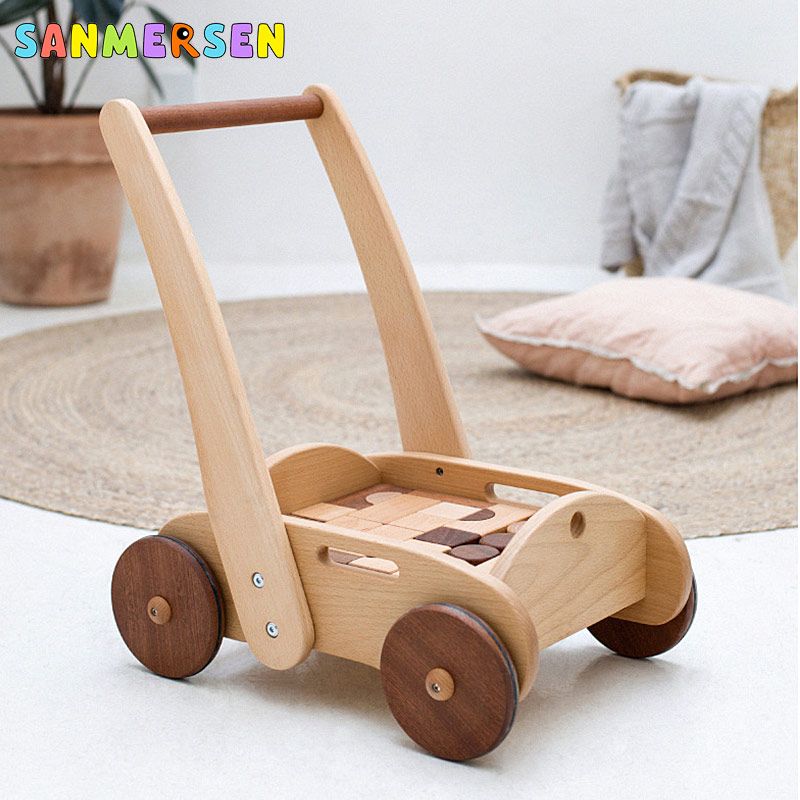 wooden baby cart
