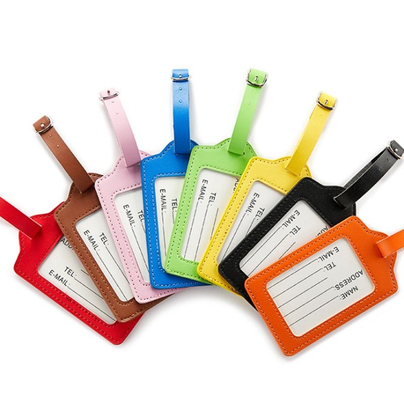 2020 Pu Luggage Tags Baggage Name Tags Suitcase Address Label Holder