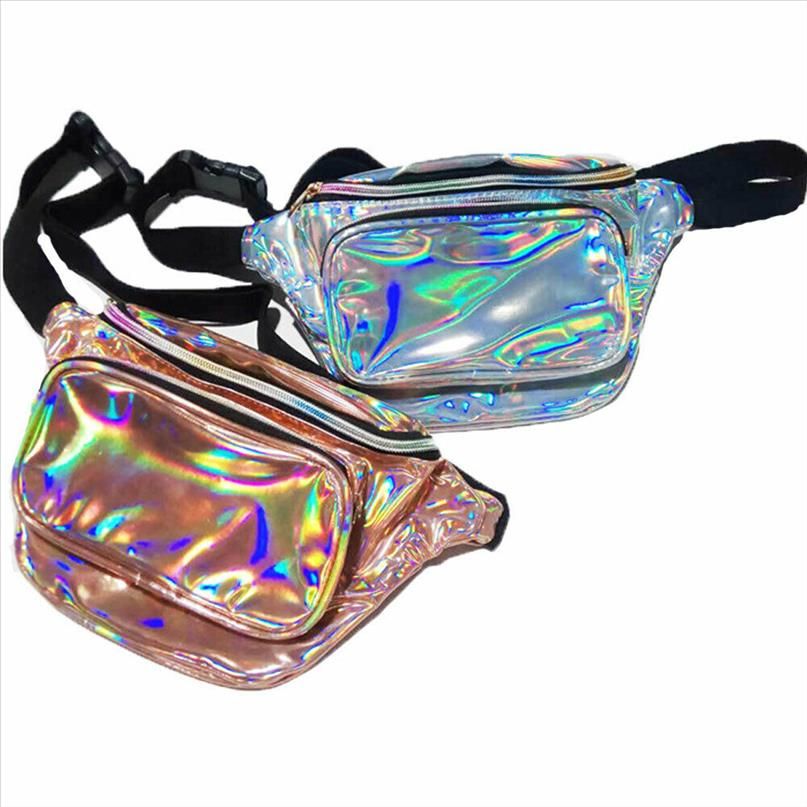 gold holographic fanny pack