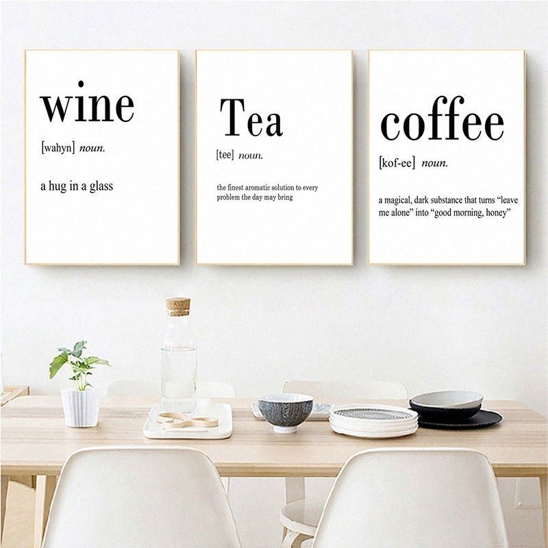 2020 Minimalist Art Print Coffee Poster Black And White Quotes Wine Tea Posters And Prints Canvas Painting Kitchen Picture Home Decor 8nq5 From Fbder 10 56 Dhgate Com