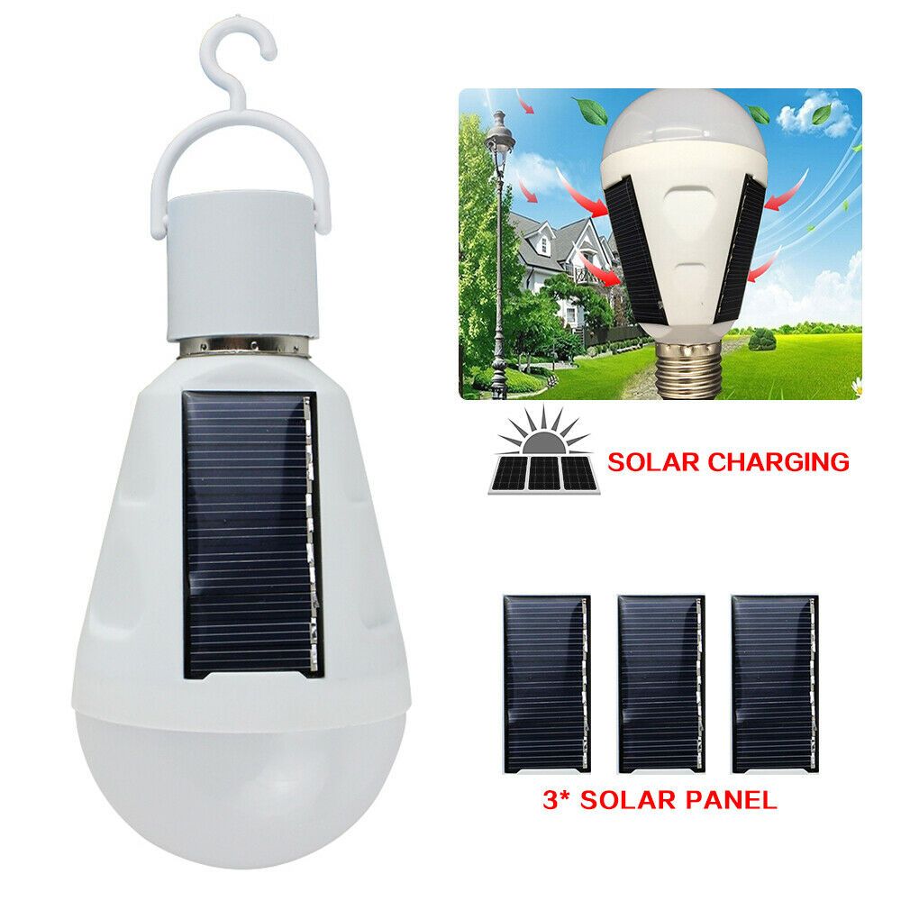 compre wholesale cargador solar portatil linterna led bombilla e27 recargable emergencia lampara solar impermeable al aire libre campana de campana