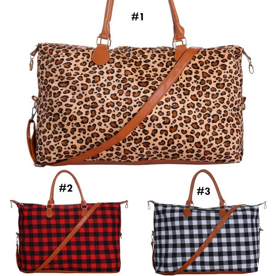 buffalo plaid duffle bag