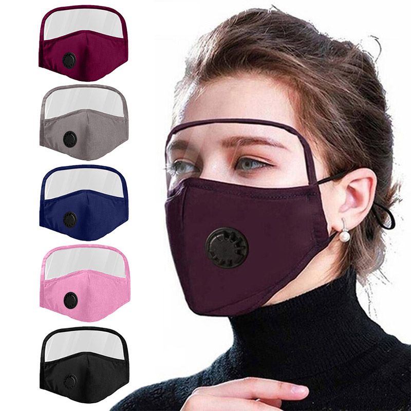 Fashion Cotton Face Mask With Eyes Shield Breathable Valve PM 2.5 Anti