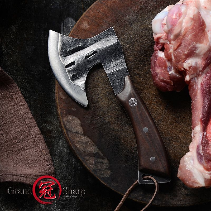 Details about   Handmade Forged Kitchen Chef Boning Meat Cutter Hatchet Camp Axe Free Shipping 