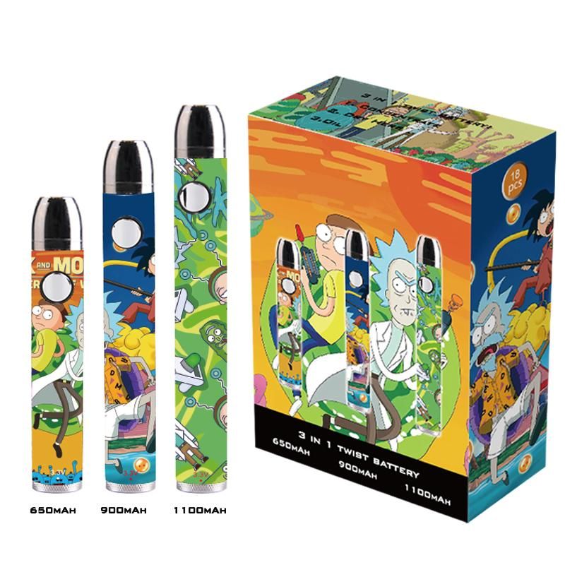 Cartoon Printing Preheat VV Battery Adjustable Bottom Spinner Vape Pen Carts Battery 650mah 900mah 1100mah 510 Cartoon Printing Preheat VV Battery Adjustable Bottom Spinner Vape Pen Carts Battery 650mah 900mah 1100mah 510