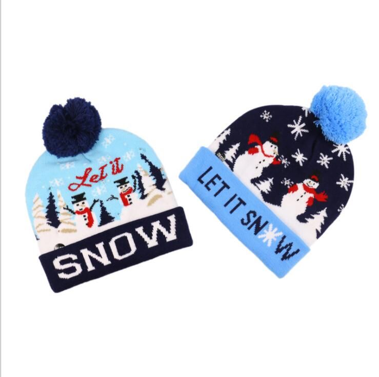 Xmas Chrachet Hats Xams Light 
