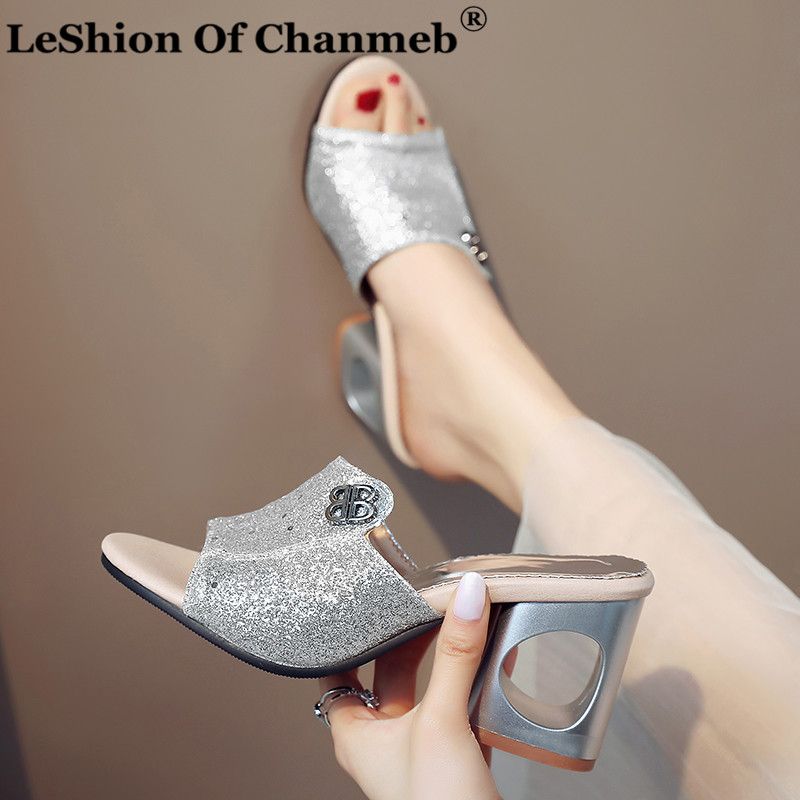 ladies glitter slippers