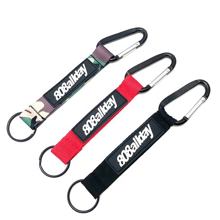 Luxury Carabiner Keychain Short Strap Lanyard Key Chain With Custom