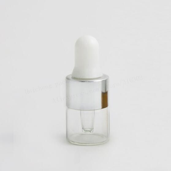 1ml clear bottles with white cap