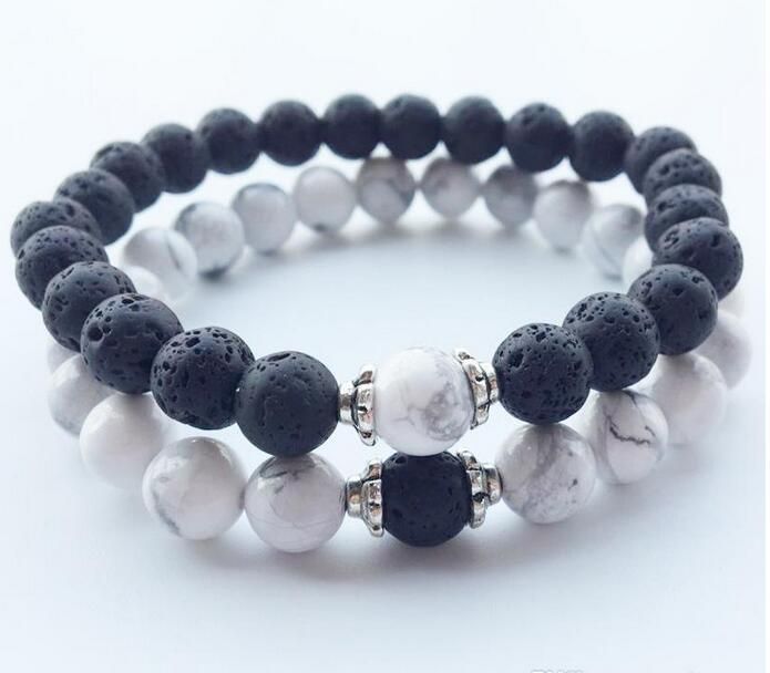 Pulsera De Cuentas De Turquesa De Lava De Piedra Natural De Pulsera De Cuentas De Turquesa De Lava De Piedra Natural De