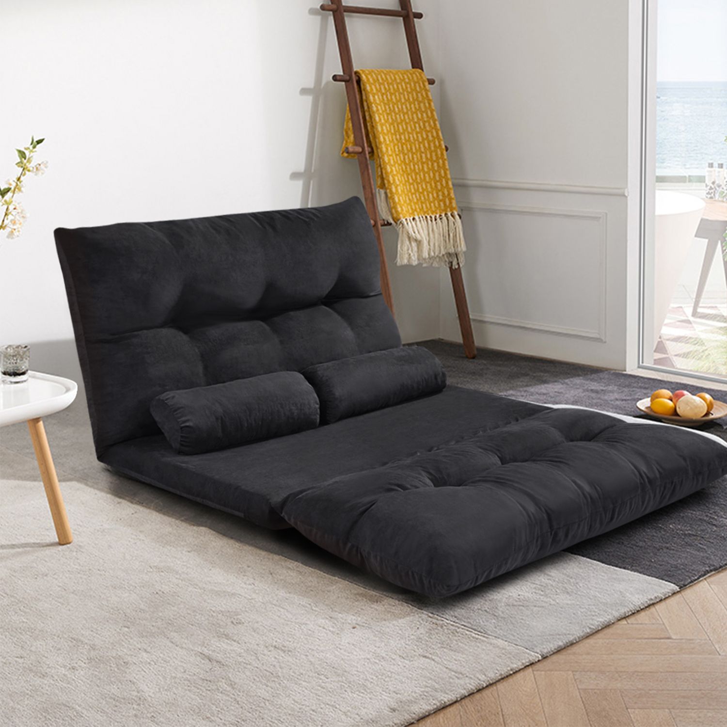 Piel De ORIS. Sofá Cama Ajustable Futon Futon Video Sofá Sofá Sofá Sofá Con Dos Almohadas Negro WF015436baA De 178,8 DHgate